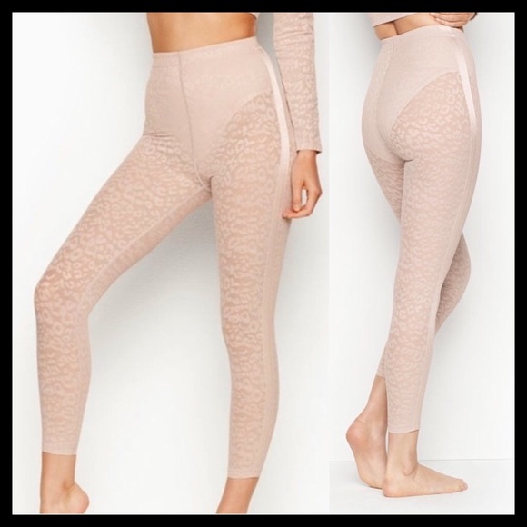 Victoria's Secret Total Knockout High Waist Leggings Sheer Leopard Print - Picture 3 of 9